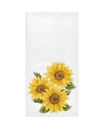 Pfrewn Vintage Sunflowers Hand Towels 16x30 in Flowers Spring Summer Bathroom Towel Ultra Soft Highly Absorbent Small Bath Towel Kitchen Dish Guest Towel Home Bathroom Decorations