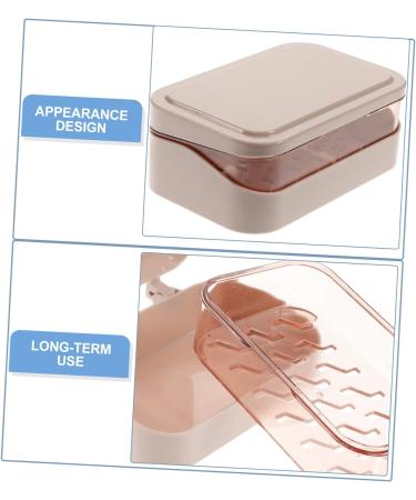 GAXIRE Box Soap Holder Lid Rice Kitchen Soap Case Soap Container Shampoo Small Drainage Shower Plastic Containers Drainer Dish Soap Bar Holder Facial Uk With Cover Pink Travel Abs Bracket Pink 13.5X9CM - Buy Online on GoSupps.com