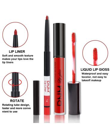 HAOYA Matte Ruby Red Lip Liner & Lipstick Set | Long-Lasting & Waterproof | 24H Matte Liquid Lipstick | Kit for Bold Lips - Buy Online on GoSupps.com