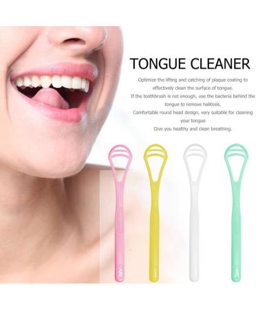 Pack of 4 Tongue Scrapers & Cleaners | Oral Hygiene & Bad Breath Solution for Adults Men Women & Children - Buy Online on GoSupps.com