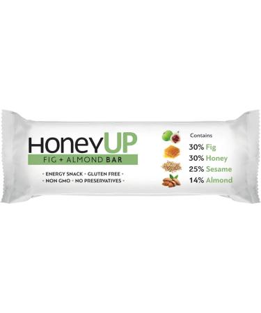 HoneyUp Fig & Almond Bar Display Box 12x40g (480g) - Almond & Fig Flavored Snack Bars - Buy Online on GoSupps.com