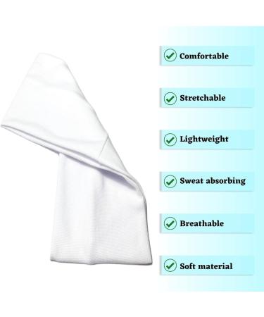 Soft Stretchy 9cm Wide Headband - White Unisex Gym Hair Band by Westend Choice - Buy Online on GoSupps.com