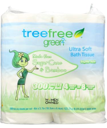Green2 Bath Tissue 2Ply 300 Sheet , 4 Count (Pack of 1)