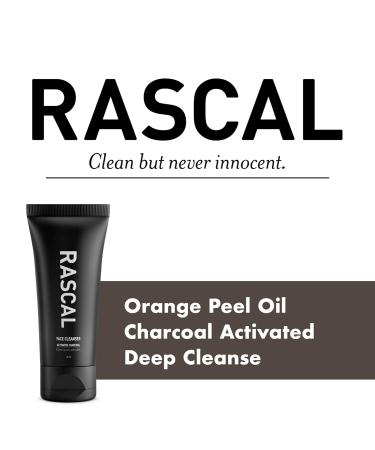 Rascal Men's Face Cleanser - Activated Charcoal & Orange Peel Oil for Deep Cleansing Toner & Refreshing Scent | 4 Oz - Buy Online on GoSupps.com