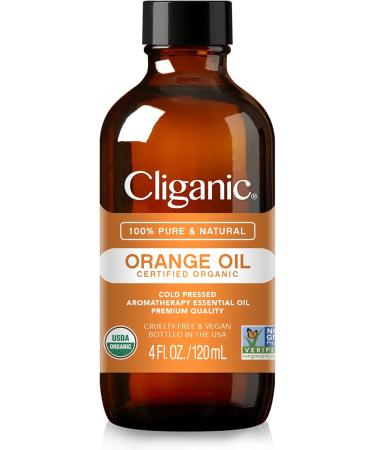 Cliganic Organic Sweet Orange Essential Oil, 4oz - 100% Pure Natural for Aromatherapy Diffuser | Non-GMO Verified - Buy Online on GoSupps.com