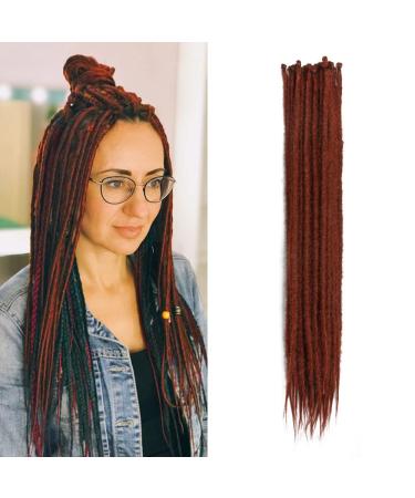 20 inches 20 strands/pack synthetic dreadlocks extensions thin 0.6cm crocheted braided hair soft dreads one-sided dreadlocks reggae hip-hop hippie style 350# 20inch-a color 350#
