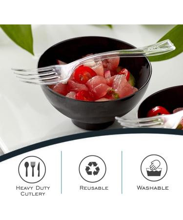 Clear Plastic Cutlery Set | 150 Piece Heavy Duty Disposable Party Supplies | 50 Clear Forks Spoons and Knives | Perfect Disposable Cutlery Set for Any Occasion 150 Knives Forks and Spoons - Buy Online on GoSupps.com