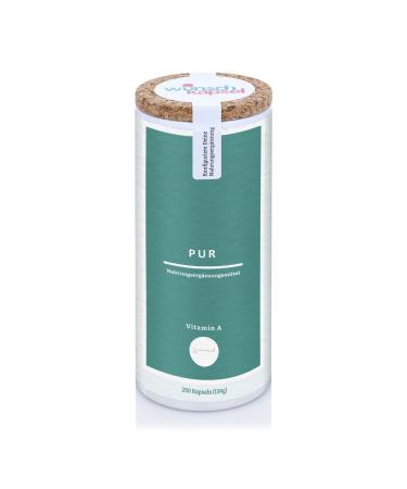 Pure vitamin A (4 000 IU daily) as retinyl acetate. 290 vegan capsules handmade in the German Wunschkapsel factory