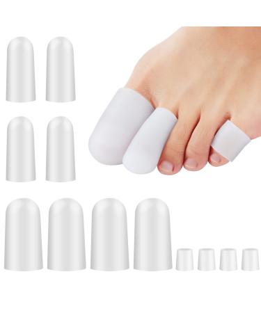 Echify Toe Protectors - 12 Pcs Toe Caps Toe Covers Gel Toe Protector for Big Toe Pinky Silicone Toe Bandage Toe Sleeves Toe Cushion for Blister Corn Callus Ingrown Toenail Hammer Toe