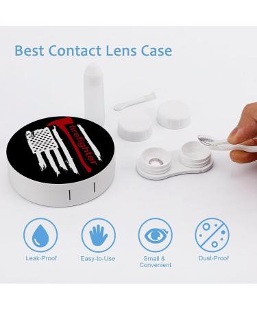 American Firefighter Round Case For Contact Lens Kit Storage Box with Mirror Printed - Buy Online on GoSupps.com