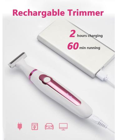 Rechargeable Womens Trimmers Kit 6 in 1 Electric Shaver for Women Armpit Eyebrow Hair Removel Waterproof Hair Remover Set with Bikini Trimmer/Nose Hair Trimmer Women Grooming Tools - Buy Online on GoSupps.com