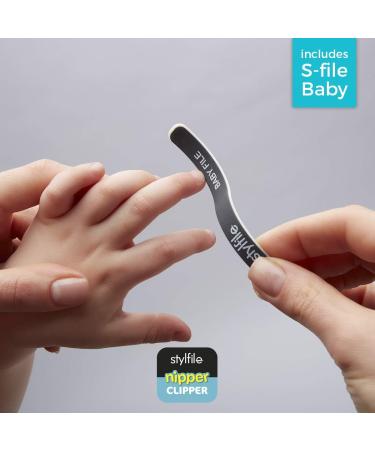 STYLFILE Nipper Clipper with Safety Spy Hole & Curved Baby S-File - Stainless Steel Toddler Manicure Set Designed for Infants Tiny Nails White 2 Count (Pack of 1) - Buy Online on GoSupps.com