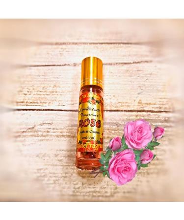 ROSE Perfume Oil - All-Natural Essential Oil Fragrance - Huile de Parfum - Bulgarian Damask Rosa Damascena Petals Otto Tea Rose De Mai - Roll On Roller Ball - Party Travel Guest Favors Gifts - 10ml aroma of mixed freshly cut roses with soft floral slight  - Buy Online on GoSupps.com