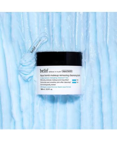 Belif Aqua Bomb Cleansing Balm - Hydrating Makeup Remover with Lotus Flower & Marshmallow Root - 3.3 floz - Buy Online on GoSupps.com