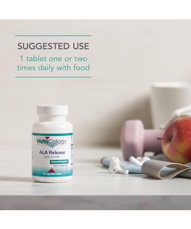 Nutricology ALA Release - Alpha-Lipoic Acid Complex with R-Alpha-Lipoic Biotin & Calcium | 60 Vegetarian Tablets | International Shipping Available - Buy Online on GoSupps.com