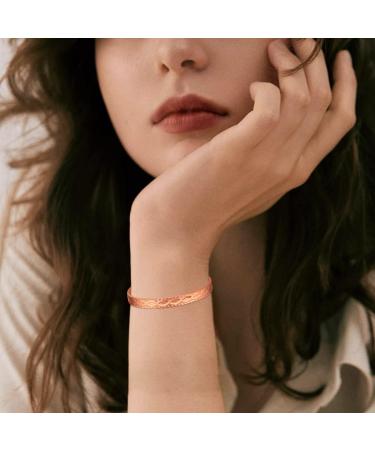 Vicmag Copper Magnetic Bracelet for Women Men | 6X Ultra Strength Magnets | Adjustable Size | 99.99% Solid Pure Copper | Rose Gold Branch Design | Gift Box Included - Buy Online on GoSupps.com