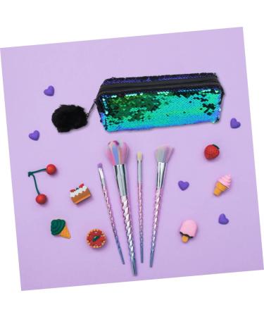 EXCEART 1pc Pencil Style Bags Makeup Cosmetic Mermaid Sequin Multifunction Lady Storage Pouch Bag Sequins Green Black 21X7CM - Buy Online on GoSupps.com