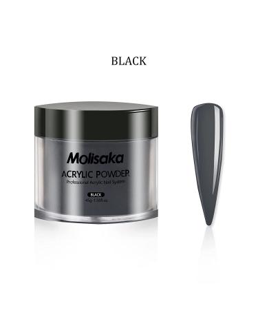Molisaka Black Acrylic Nail Powder - Professional Glitter Long-Lasting Extension French Nail Art - Acrylic Supplies Set for Beginners (1.58oz) - Buy Online on GoSupps.com