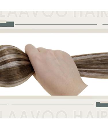 LAAVOO Real Hair Microring Extensions - Brown Blonde Highlight Micro Loop - 35cm 50g #P8/24 - Premium Quality Hair Extensions - Buy Online on GoSupps.com