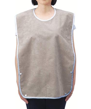 Adult Bib for Eating: Brown Clothing Protector w/ Optional Crumb Catcher (4 Pack) - Buy Online on GoSupps.com