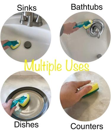Non Scratch Heavy Duty Dish Washing Wand and Refill Sponge Heads Set for Kitchen Sink Pot and Dishes - Dish Soap Dispenser Wand - Cleaning Brush Scrubber for Washing Scrubbing and Household Use - Buy Online on GoSupps.com