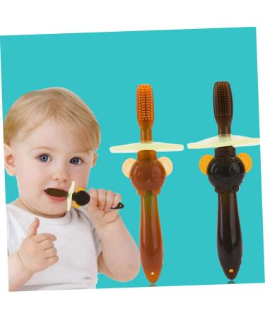Seaesfoufu 2-Pack Children's Silicone Travel Toothbrushes for Toddlers | Infant Training Toothbrushes - Buy Online on GoSupps.com