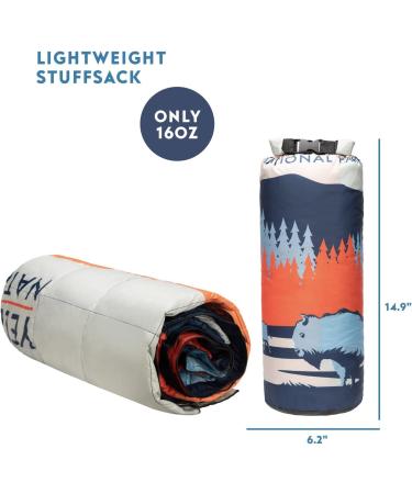 National Park Foundation Premium Puffy Camping Blanket | 650 Fill Power | Water-Resistant | Yellowstone Down - Buy Online on GoSupps.com