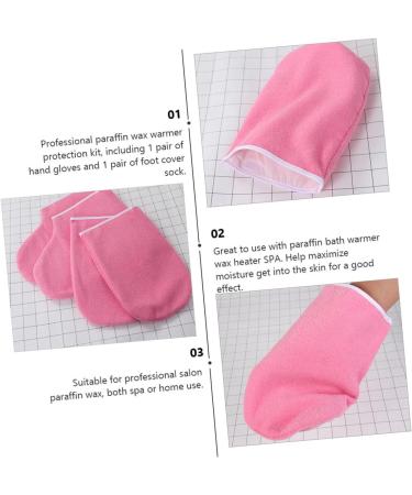 FRCOLOR Practical Wax Heat Cover 10 Sets Leather Horn Boots Mittens Polyester Lining Work Manicure Tools Moisturizing Hand Gloves - Buy Online on GoSupps.com