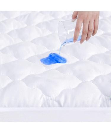 Crib Mattress Protector Waterproof & Noiseless Crib Mattress Pad Cover, Skin Friendly & Breathable & Machine Wash 100% Absorbent Crib Toddler Mattress Protector, (Quilted Improved Thickness) White 52x28 Inch (Pack of 1)