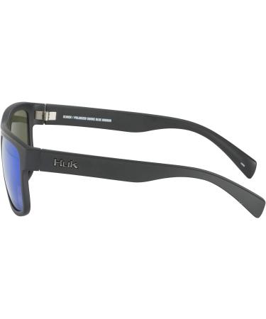 HUK Polarized Lens Sunglasses for Fishing and Outdoor Sports - Blue Mirror/Matte Black, Medium/Large - Buy Online on GoSupps.com