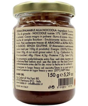 Babbi Crema Nocciole - Hazelnut Spread (150g) - Buy Online on GoSupps.com