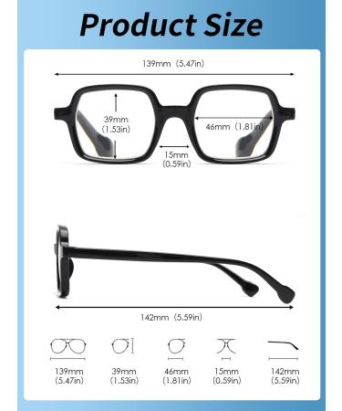 JM 4 Pack Square Reading Glasses - Blue Light Blocking Computer Readers for Men & Women - Mixed Colors Spring Hinge 1.25x - Buy Online on GoSupps.com