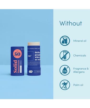 Organic Sun Cream Face SPF 50 - "Nose White" - Firm Waterproof Mineral No Chemicals - Surf Sun Stick with Zinc for Children and Adults - Certified Natural Cosmetics - Buy Online on GoSupps.com