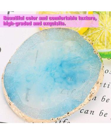 Resin Nail Art Palette with Golden Edge - Blue Color Dish for Gel Painting & Manicure Tools | International Shipping - Buy Online on GoSupps.com