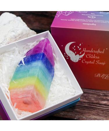 Crystal Chakra Soap Rock - Jasmine Essential Oil - Natural Gemstones - Healing Energy Moisturizing Soap Bar - Unique Gift for Men & Women - Buy Online on GoSupps.com