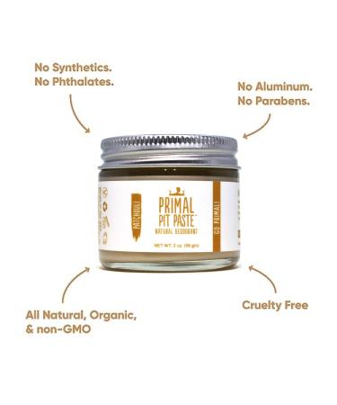 Primal Pit Paste Patchouli Deodorant - Aluminum-Free Natural Formula for All-Day Odor Control | Skin Soothing Organic Ingredients | 2 oz - Buy Online on GoSupps.com