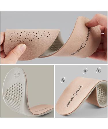 Shop Premium Pair Sports Insoles Leather Skin-Friendly Anti-Slip Shoe Pads for Men & Women | Plantar Support & Shock Absorption 28x9.4x0.5CM - Buy Online on GoSupps.com