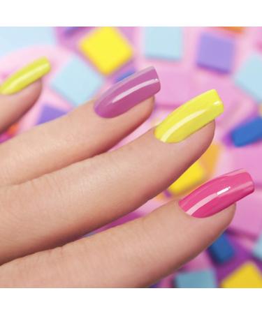 240pc Bright Pattern Square Press on Nails - Medium False Nail Kit for Art Salon DIY - Buy Online on GoSupps.com