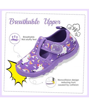 Nerteo Boys Girls Aquatic Water Shoes - 9 Toddler Purple/Rainbow/Unicorn - Buy Online on GoSupps.com