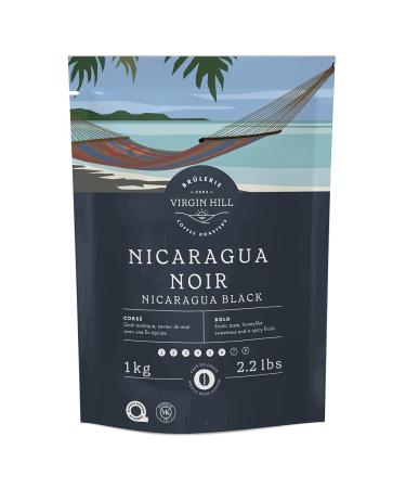 Virgin Hill Coffee - Nicaragua Black - Bold Intensity & Dark Roast - One Kilo of High-Grade Coffee Beans - 1 kg / 2.2 lbs Whole Beans 2.2 lbs / 1 kg