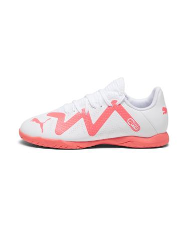 PUMA Unisex Kids Future Play It Jr Football Shoe 37 EU Puma White Fire Orchid
