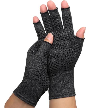 Cotton Compression Arthritis Gloves | Hand Pain Relief Fingerless Carpal Tunnel Support | Soft Breathable & Nonslip - Buy Online on GoSupps.com