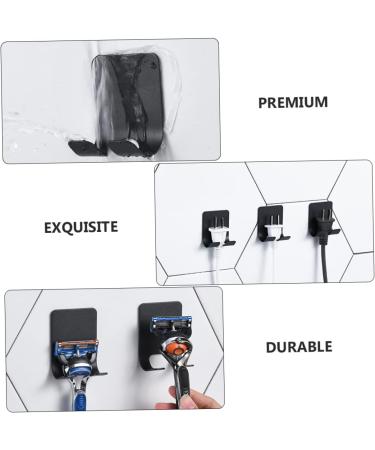 Stainless Steel Shower Razor Holder Hooks - 4-Piece Suction Hook Set for Shower Wall & Towel - Self-Adhesive Decorative Wall Hooks - Buy Online on GoSupps.com