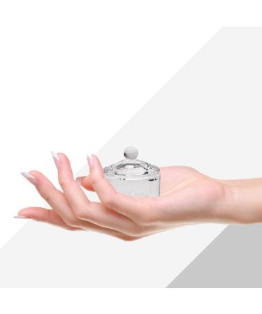 JND Professional Acrylic Liquid Monomer Dappen Dish with Lid - 12 Sided Glass Crystal Bowl for Nail Art Powder Cup - Buy Online on GoSupps.com