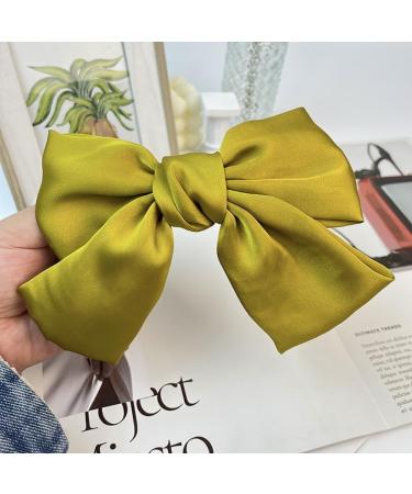 1 Piece Women's Hairpin Bow Feather Clip Hair Clips Satin Hair Pin Bow Hair Bow Headpiece Hair Accessories for Women Girls Daily Wear Yellow - Buy Online on GoSupps.com