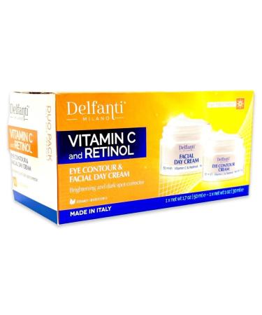 Vitamin C & Retinol Duo Pack | Full Size Facial Day Cream & Eye Contour Cream | Brightening & Dark Spot Corrector - Buy Online on GoSupps.com