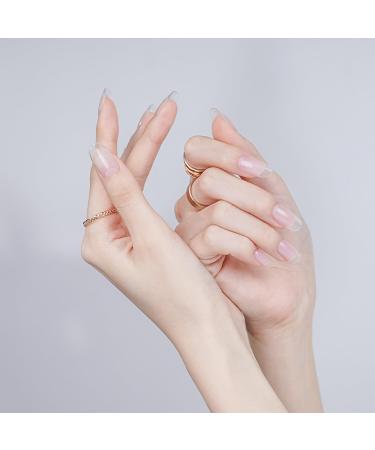 Semi Cured Gel Nails Strips - 20 Stickers Nude Nail Wraps Soft Self -Adhesive Gel Nail Stickers Long Lasting for Nails French Tip Manicure Nail Wraps UV/LED Lamp Required Clear - Buy Online on GoSupps.com