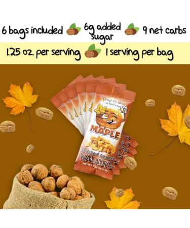 Crazy Go Nuts Maple Glazed Walnuts - Healthy Vegan Snack Low Carb Gluten Free Non-GMO 6-Pack Superfood with Omega 3 & Antioxidants - Buy Online on GoSupps.com