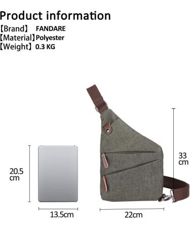 Fandare Army Green Sling Bag for Men & Women - Outdoor Travel & Hiking Crossbody Sports Bag - Buy Online on GoSupps.com