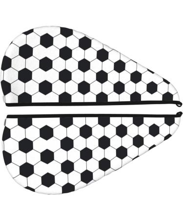 Hair Towel Wrap - Quick Drying Soccer Ball Design | Hair Turban with Button for Effortless Drying - Buy Online on GoSupps.com